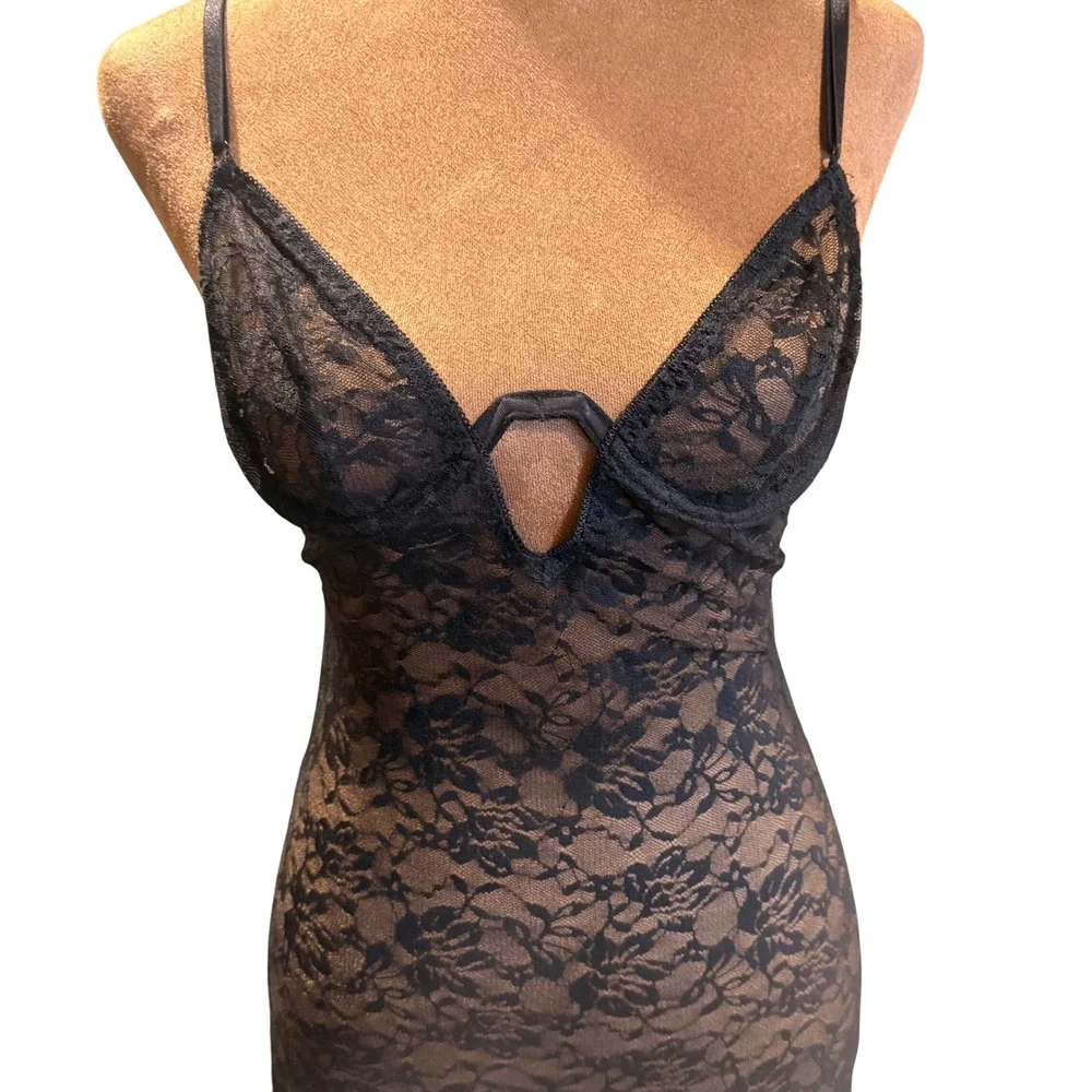 Sheer Lace Mini Chemise Slip Dress Unbranded Women S Black‎ Romantic Goth